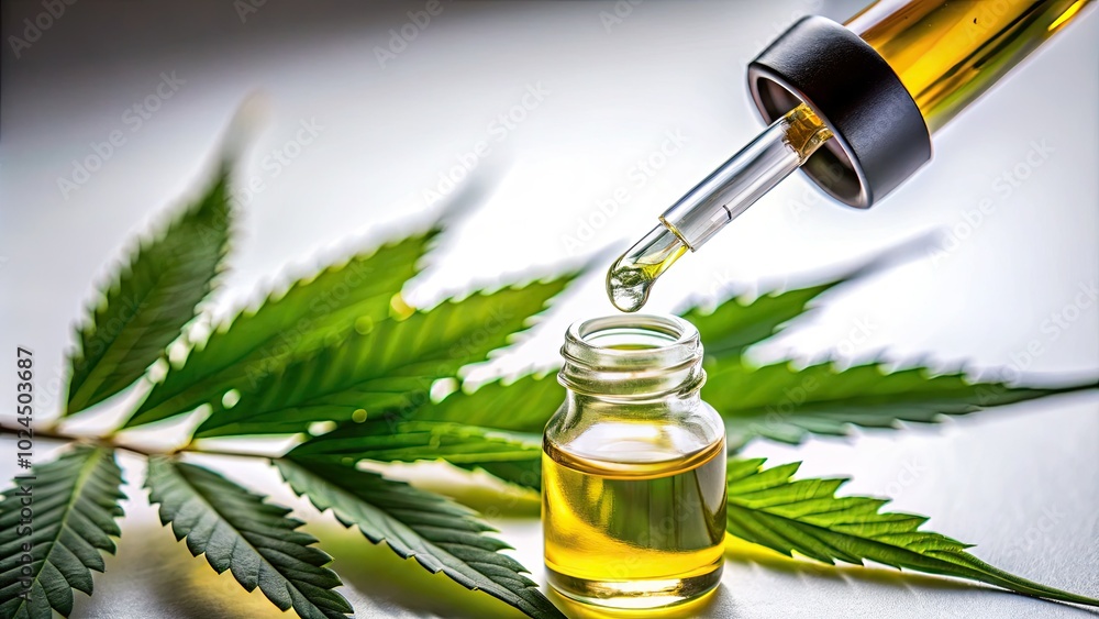 Elegant silhouette of a pipette filled with CBD oil, set against a clean white backdrop, embodies the essence of natural health and wellness solutions. Elegant silhouette of a pipette filled with CBD oil, set against a clean white backdrop, embodies the essence of natural health and wellness solutions.