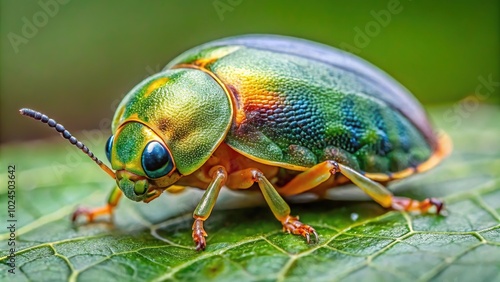 Macro shot of tortoise beetle or Aspidimorpha miliaris reflected