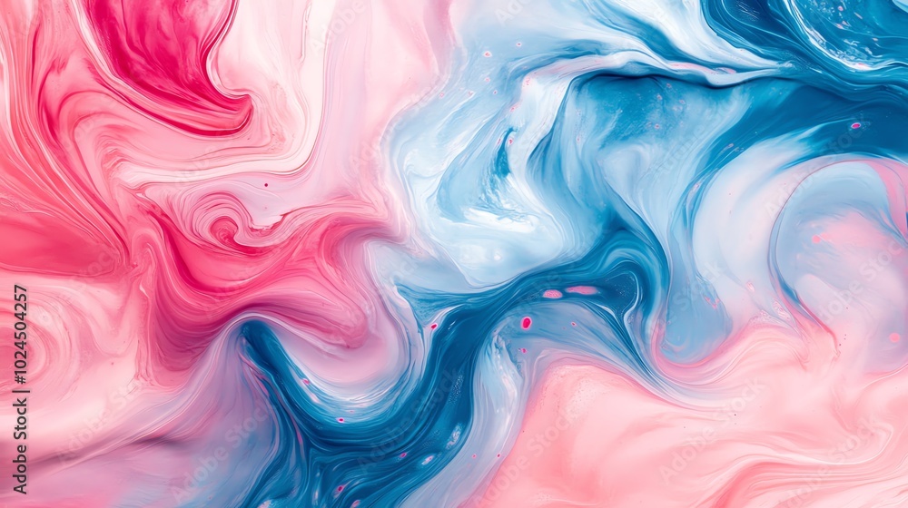 Abstract art with swirls of blue and pink paint. Abstract art with swirls of blue and pink paint.