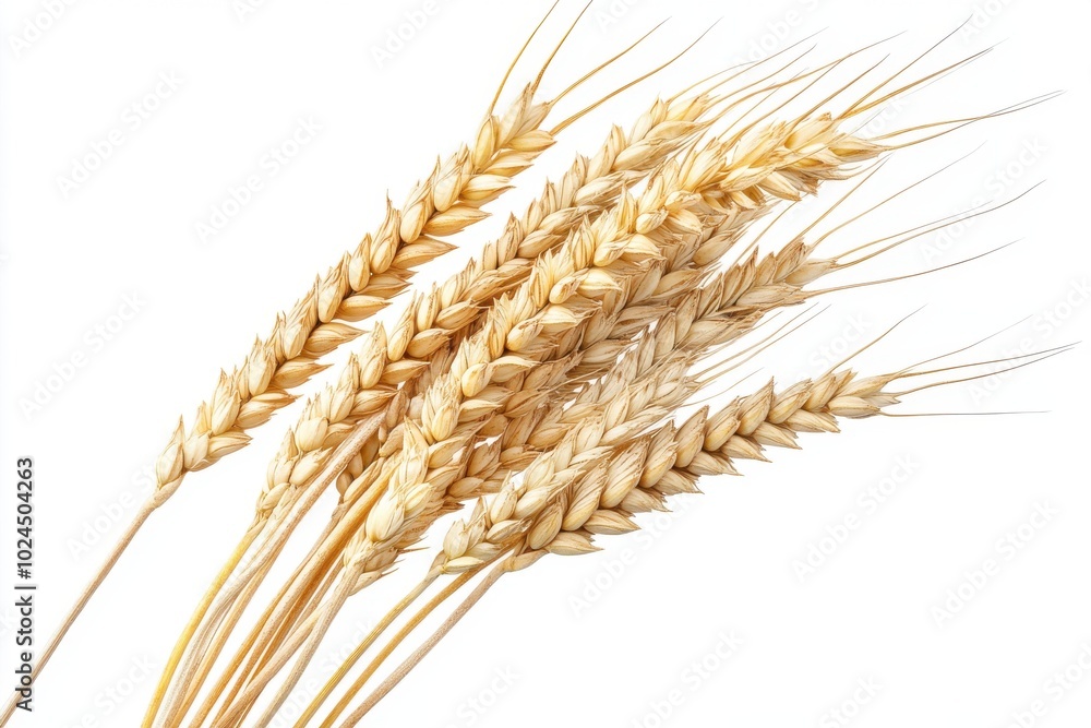 Horizontal wheat ears isolated on a white background with clipping path Horizontal wheat ears isolated on a white background with clipping path