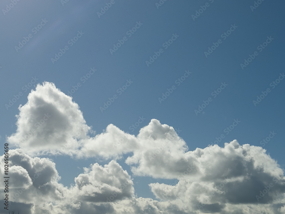 White clouds in summer sky background