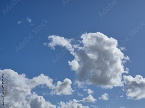 White clouds in summer sky background