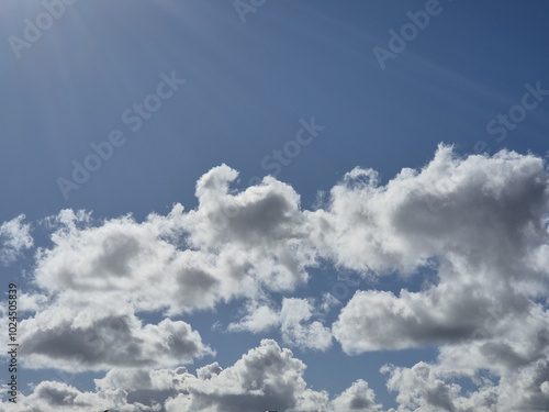 White clouds in summer sky background