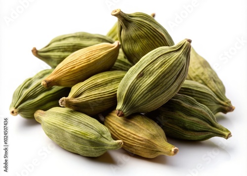 Wallpaper Mural Premium cardamom pods isolated on a white background, perfect for enhancing culinary dishes and boosting health benefits with their aromatic flavor and valuable nutrients. Torontodigital.ca