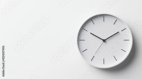 Wallpaper Mural Minimalist Wall Clock on White Background Torontodigital.ca