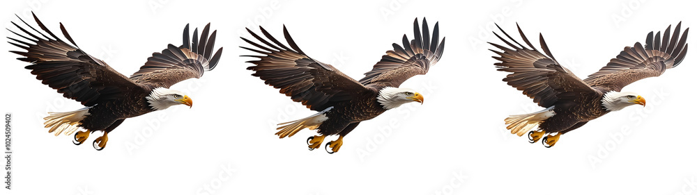 Fototapeta premium An eagle with a fish on its back and a white background with a picture of an eagle on it