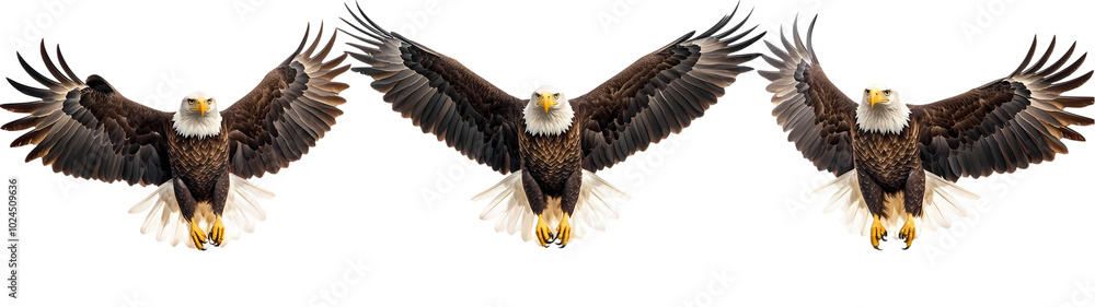 Obraz premium An eagle with a fish on its back and a white background with a picture of an eagle on it