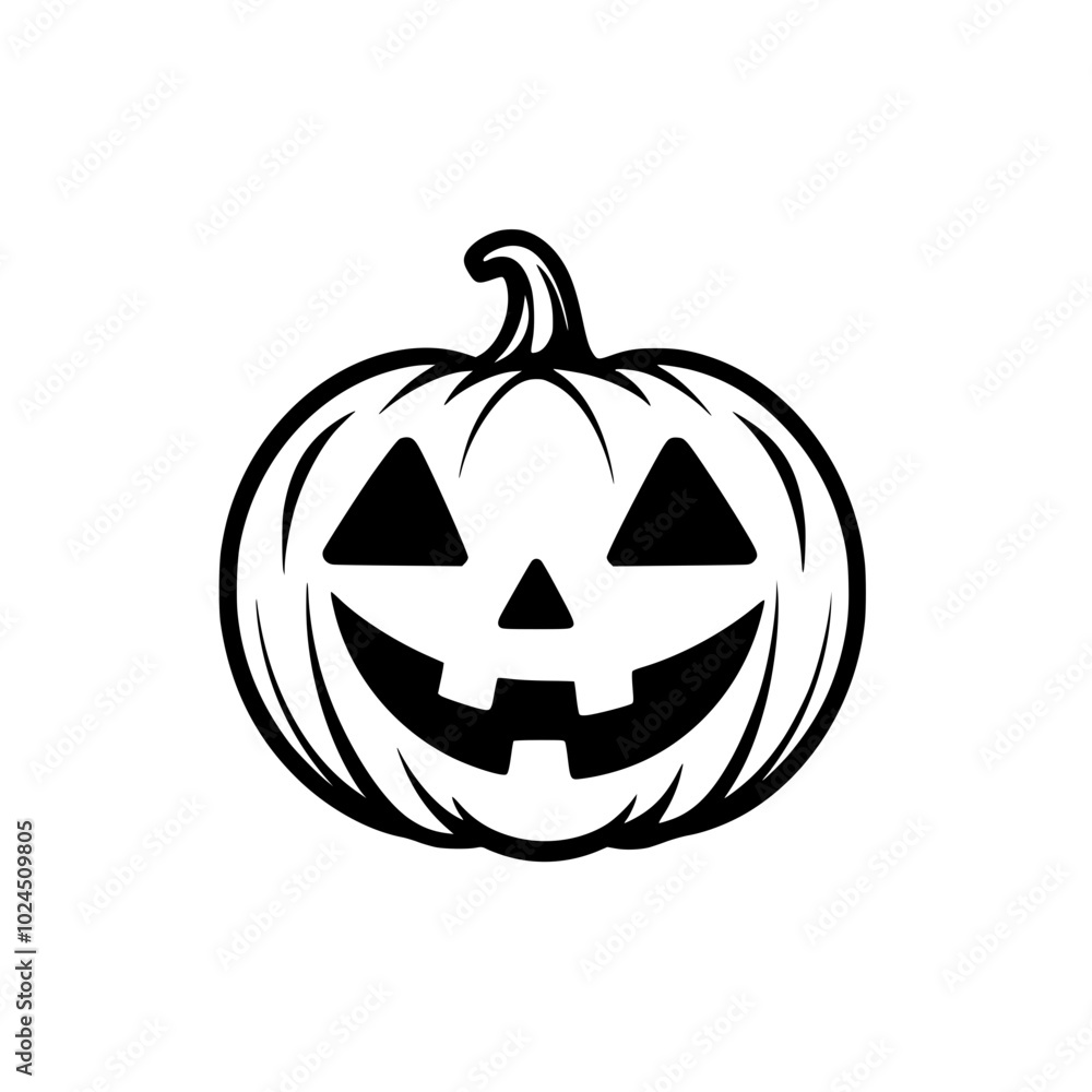 Halloween jack-o'-lantern with witch hat, Black and white illustration of a jack-o'-lantern wearing a witch hat, capturing a classic Halloween theme with a spooky style.
Halloween jack-o'-lantern with witch hat, Black and white illustration of a jack-o'-lantern wearing a witch hat, capturing a classic Halloween theme with a spooky style.