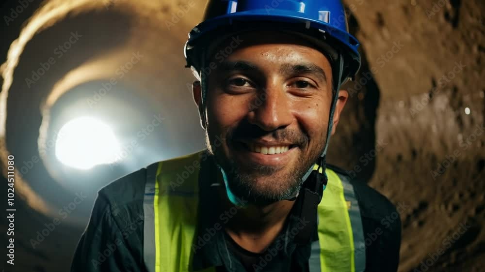 Miners working underground in a tunnel, wearing helmets with lights, showcasing a tough and focused atmosphere of labor and determination. Miners working underground in a tunnel, wearing helmets with lights, showcasing a tough and focused atmosphere of labor and determination.