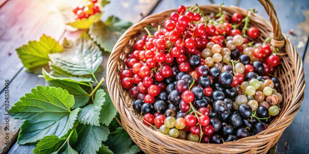 Vibrant organic currants nestled in a garden basket, captured beautifully through drone photography, showcasing nature's bounty in a stunning aerial view. Perfectly fresh and inviting. Vibrant organic currants nestled in a garden basket, captured beautifully through drone photography, showcasing nature's bounty in a stunning aerial view. Perfectly fresh and inviting.