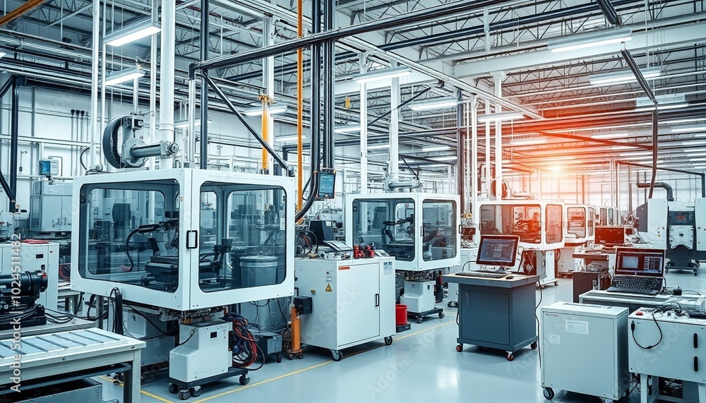 Fototapeta premium forklift in factory