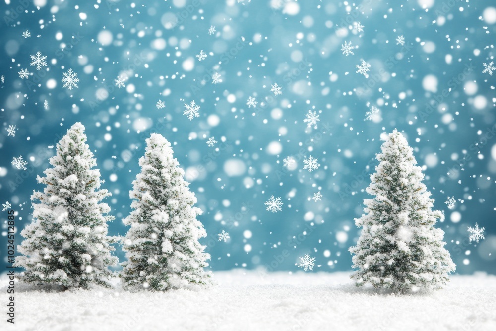 A frozen winter forest with snow-covered trees wishes a Merry Christmas and a Happy New Year. A frozen winter forest with snow-covered trees wishes a Merry Christmas and a Happy New Year.