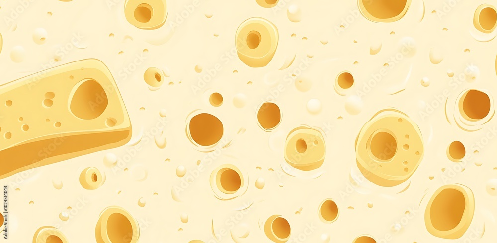 Yellow cheese background vector illustration with holes Yellow cheese background vector illustration with holes