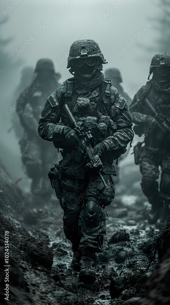 Military Soldier in Combat: A Powerful Image of Duty and Sacrifice Military Soldier in Combat: A Powerful Image of Duty and Sacrifice