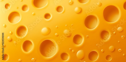 Yellow cheese background vector illustration with holes