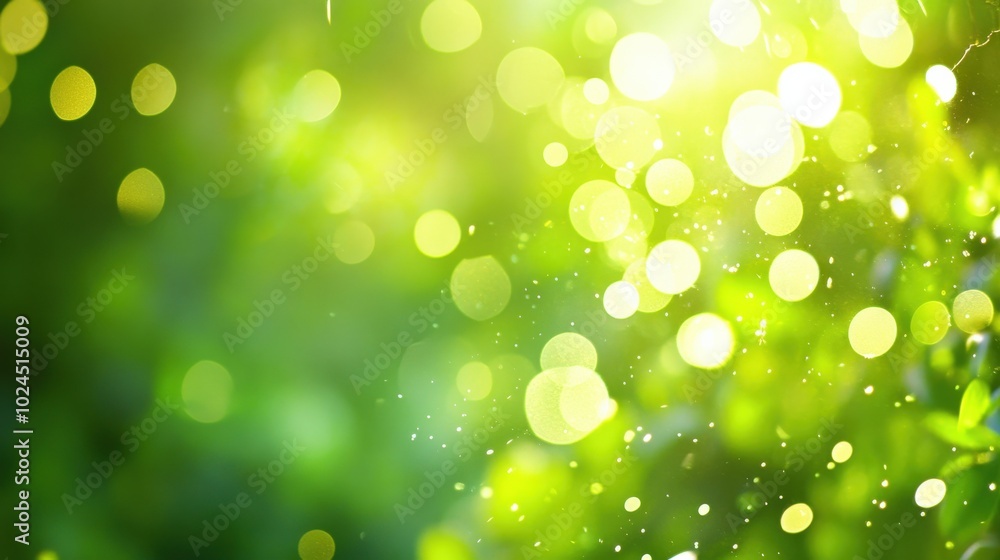 Lime Green Abstract Background with Bokeh Effect and Blurry Light Glow Lime Green Abstract Background with Bokeh Effect and Blurry Light Glow