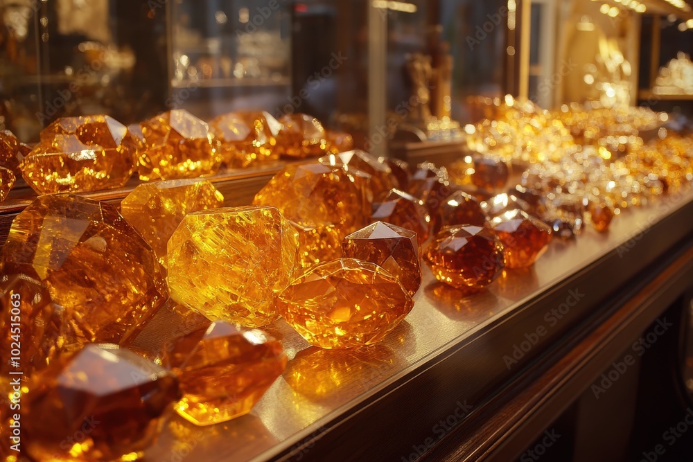 Amber Jewelry Counter: Luxury Amber Necklace Display in Diamond Store Amber Jewelry Counter: Luxury Amber Necklace Display in Diamond Store