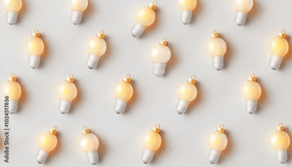 Pattern of glowing light bulbs on a simple background. Pattern of glowing light bulbs on a simple background.