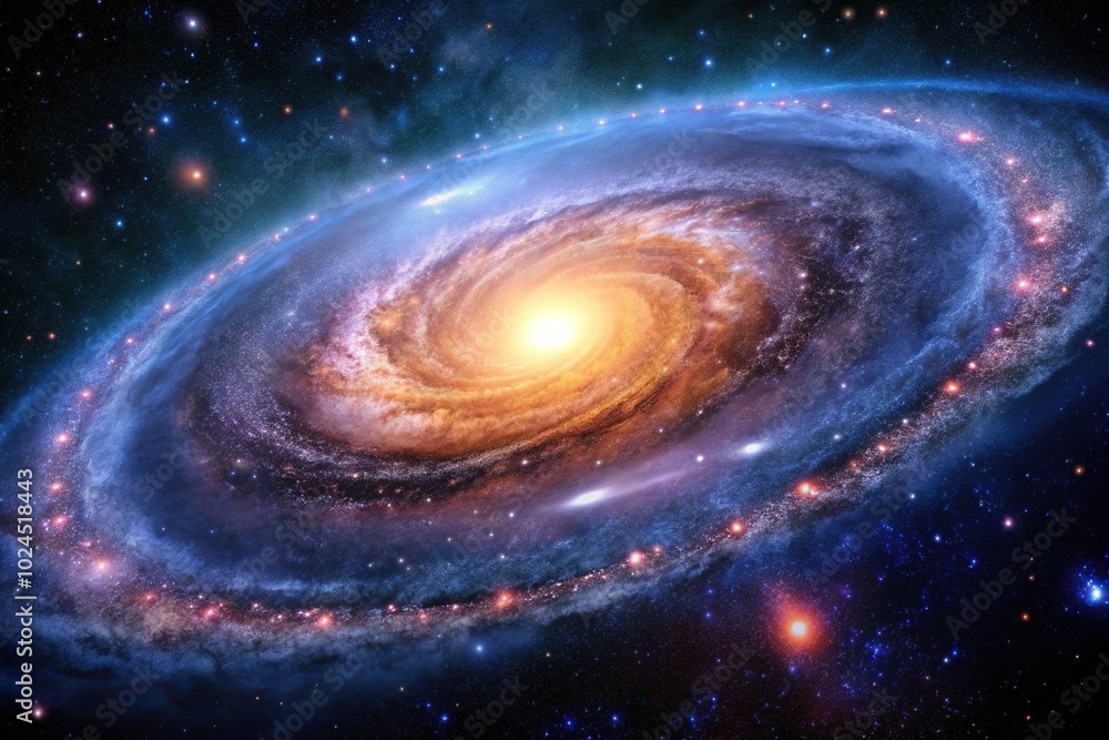 Majestic Spiral Galaxy with Bright Stars Long Shot Majestic Spiral Galaxy with Bright Stars Long Shot