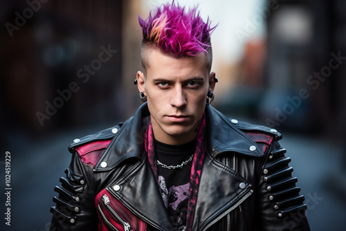 Brutal metal music lover rocker band member diversity age, cool punk style, Generative AI photo photo