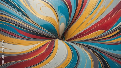 Wallpaper Mural Vibrant Swirling Abstract with SlateGray, Cyan, IndianRed, Gold, Goldenrod, silver, and Metallic Gold Torontodigital.ca