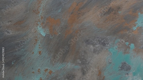 Rustic Textured Surface with LightSlateGray and Cyan Oxidized Patina