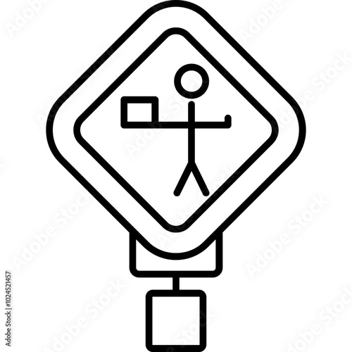 Flagman Ahead Icon