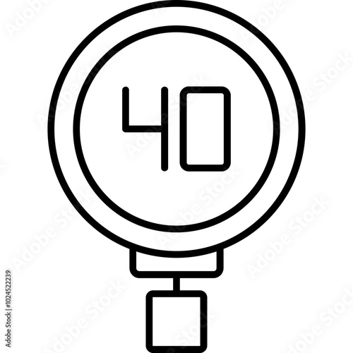 Speed Limit 40 Icon