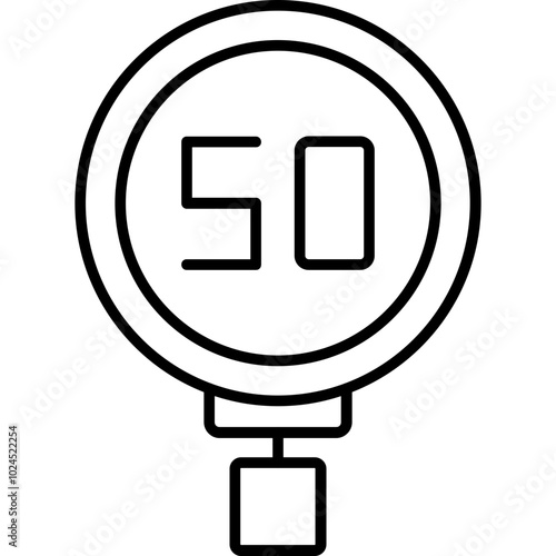 Speed Limit 50 Icon