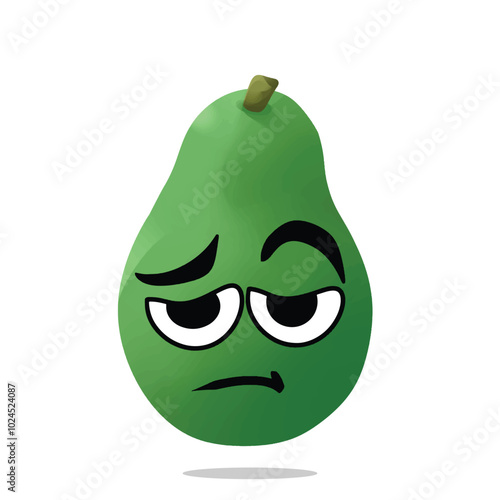 tired avocado mascot character. cute, funny, and playful concept. nature, fruit, health, nutrition, cultivation, and education themes