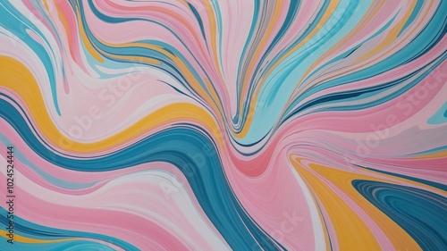 Vibrant Swirling Abstract with LightSteelBlue, Cyan, LightPink, and Gold