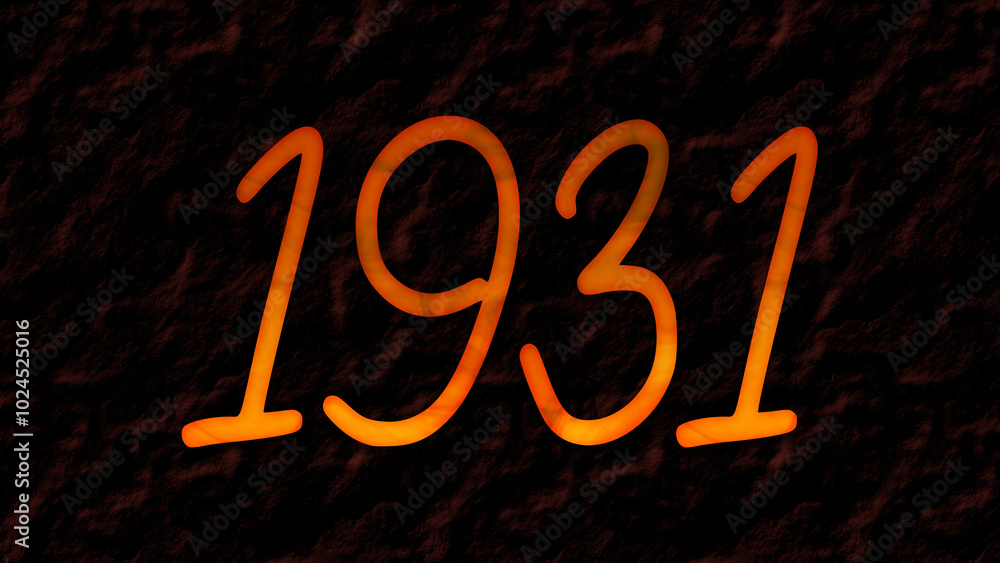 3D fire text effect of number 1931 on dark background. 3D fire text effect of number 1931 on dark background.