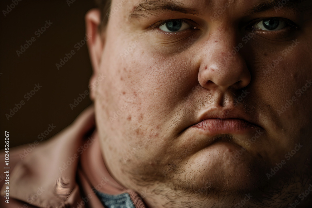 Obraz premium Generative AI Illustration of an obese man with fat belly