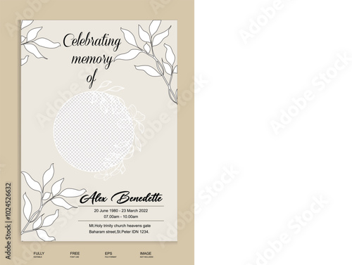 Funeral Program Flyer Design Template