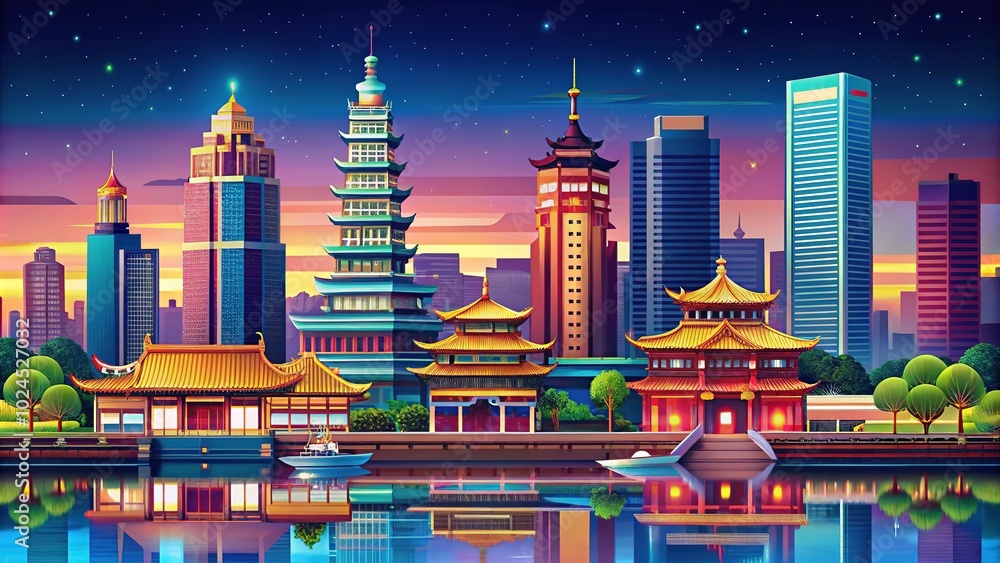 Fototapeta premium Kaohsiung Taiwan Landmarks - Stunning Architectural Photography for Business Travel and Tourism
