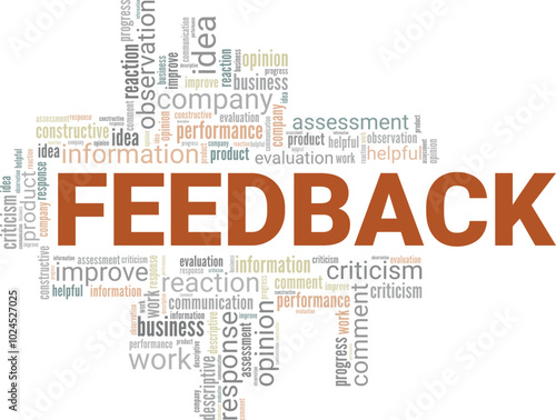 Feedback word cloud conceptual design isolated on white background.