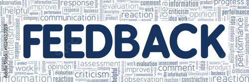 Feedback word cloud conceptual design isolated on white background.