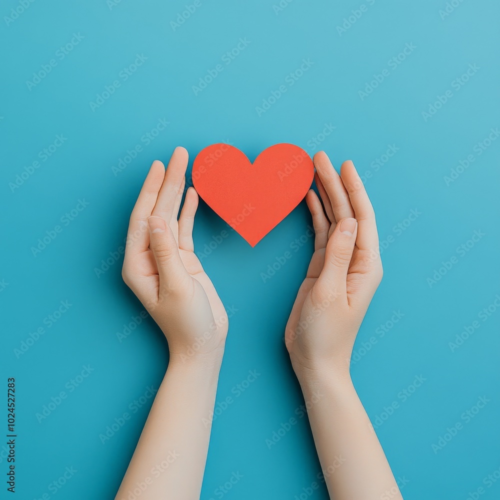 paper cut card A pair of white hands holding love paper cut card A pair of white hands holding love