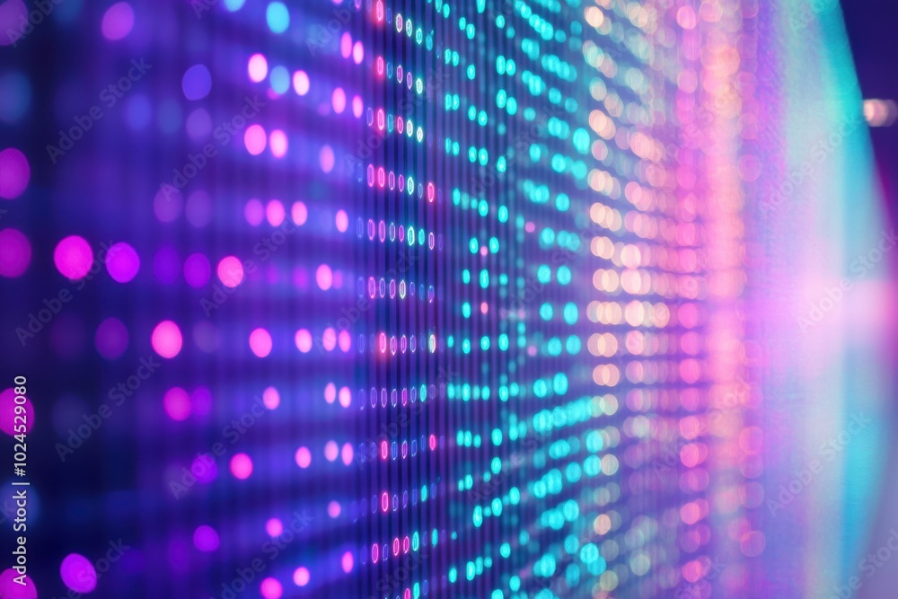 A softly focused, colorful grid of lights fading into the background. Tiny dots in shades of blue A softly focused, colorful grid of lights fading into the background. Tiny dots in shades of blue