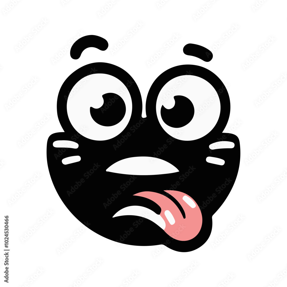 Cute and funny Face Emotion flat design Cute and funny Face Emotion flat design