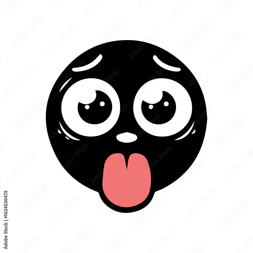 Fototapeta premium Cute and funny Face Emotion flat design
