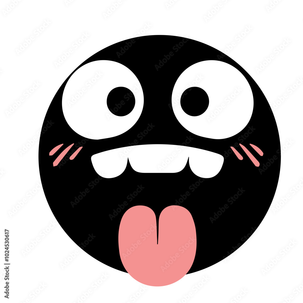 Cute and funny Face Emotion flat design Cute and funny Face Emotion flat design