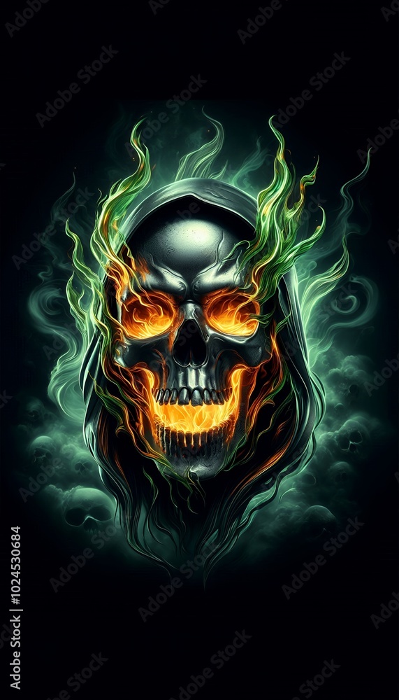 Fire on skull phone wallpaper Fire on skull phone wallpaper