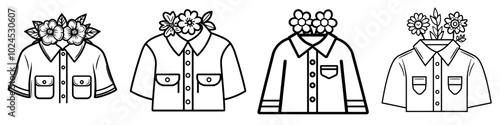The modern design of the fragrant line icon is neatly folded in a trendy manner
