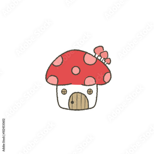 Cute red mushroom house