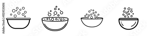 The laundry bubble line icon is a modern design in a trendy style.