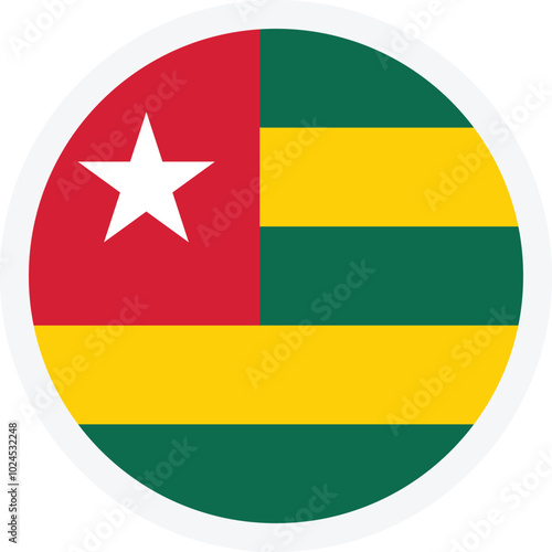 Free Download Flag of Togo. Round vector icon on transparent background - GFXLoad