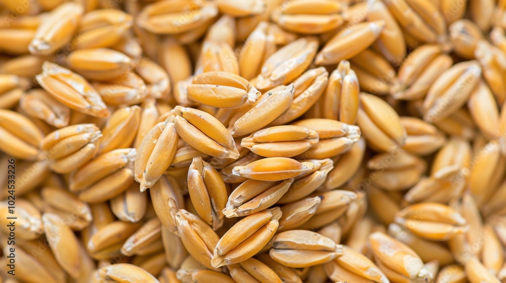 Close-up View of Golden Wheat Grains Close-up View of Golden Wheat Grains