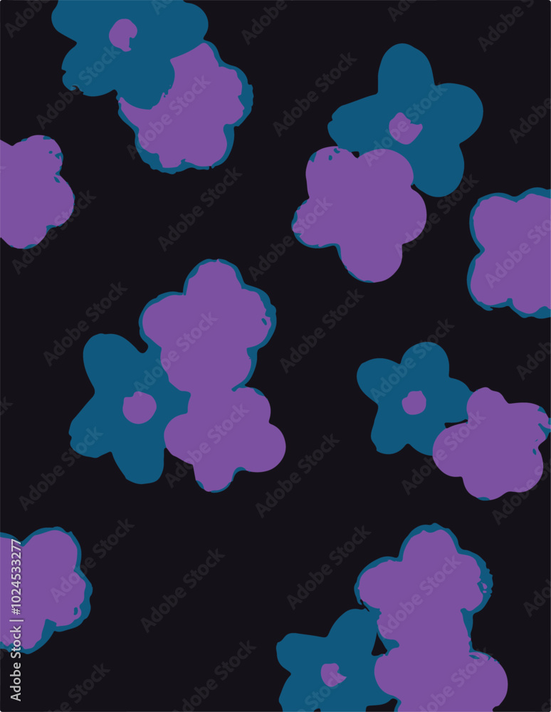 Obraz premium Beautiful vector seamless floral pattern with watercolor hand drawn gentle summer flowers. Stock illustration. Natural artwork.