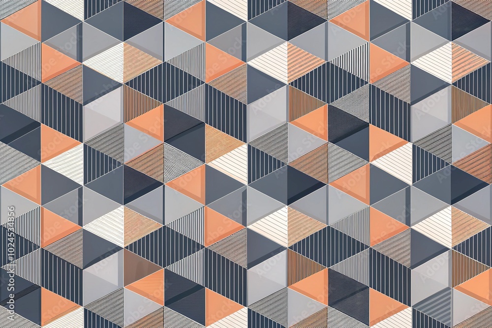 Seamless Colorful Abstract Geometric Pattern in Grey and Peach for Male Gift Packaging Paper Design Seamless Colorful Abstract Geometric Pattern in Grey and Peach for Male Gift Packaging Paper Design
